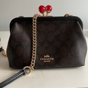 Small coach cherry knuckle purse